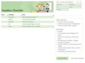 Family vacation planning checklist
